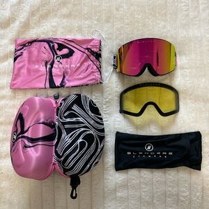 Blenders Pink and Black Ski Goggles Set